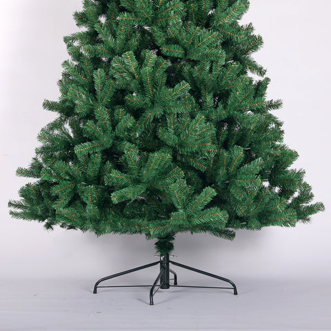 7.5ft Fluffy Full Natural Spruce Artificial Christmas Tree | Unlit Green PVC Fir Tree with Sturdy Foldable Metal Stand | Easy Assembly & Storage | Ideal for Home & Office Holiday Decor