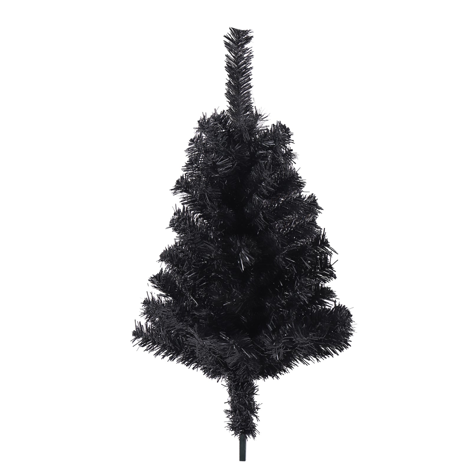 7.5ft Black Slim Artificial Christmas Tree with Foldable Metal Stand - Pencil Design, 1000 Tips, Flame-Retardant PVC, Easy Assembly for Apartments &amp; Small Spaces, Versatile Holiday Decor