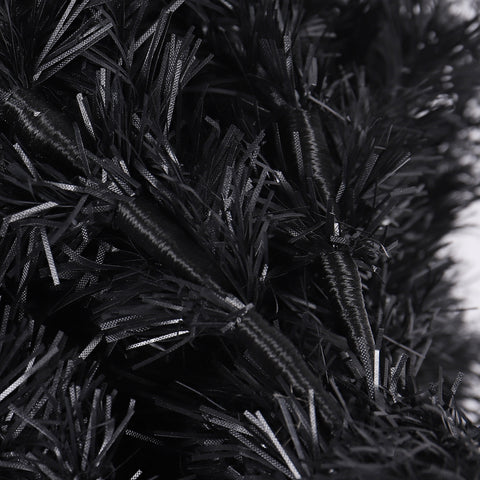 7.5ft Black Slim Artificial Christmas Tree with Foldable Metal Stand - Pencil Design, 1000 Tips, Flame-Retardant PVC, Easy Assembly for Apartments &amp; Small Spaces, Versatile Holiday Decor