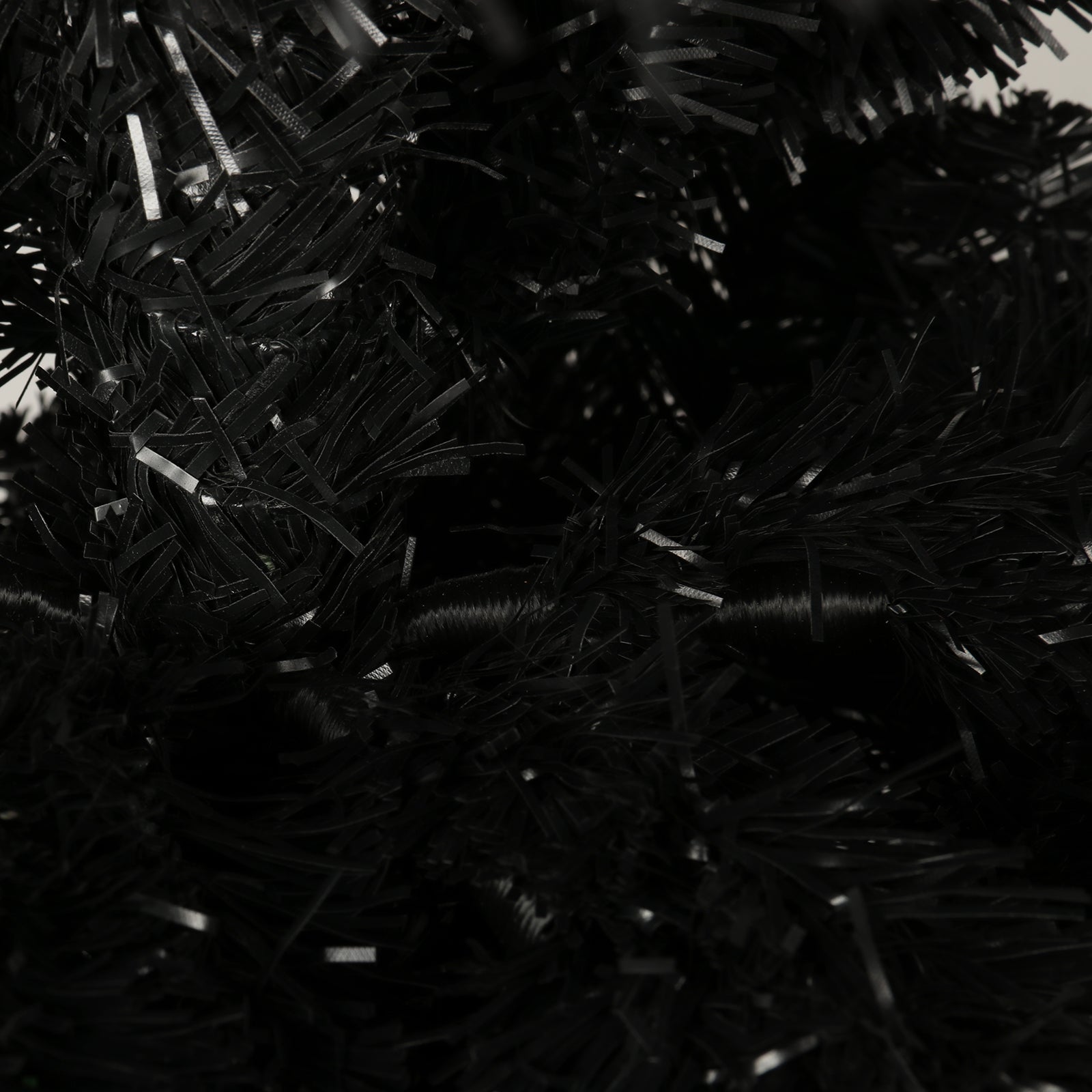 7.5ft Black Slim Artificial Christmas Tree with Foldable Metal Stand - Pencil Design, 1000 Tips, Flame-Retardant PVC, Easy Assembly for Apartments &amp; Small Spaces, Versatile Holiday Decor