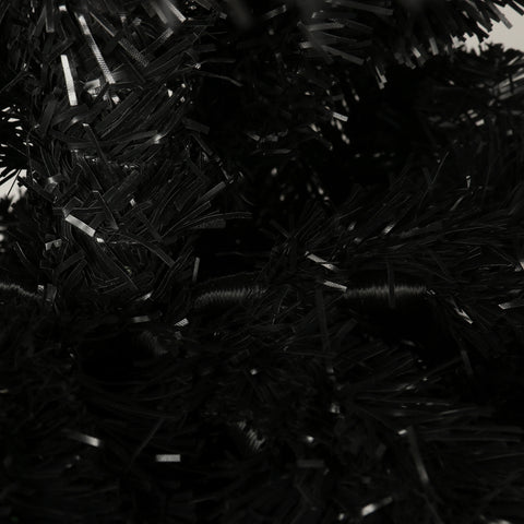 7.5ft Black Slim Artificial Christmas Tree with Foldable Metal Stand - Pencil Design, 1000 Tips, Flame-Retardant PVC, Easy Assembly for Apartments &amp; Small Spaces, Versatile Holiday Decor