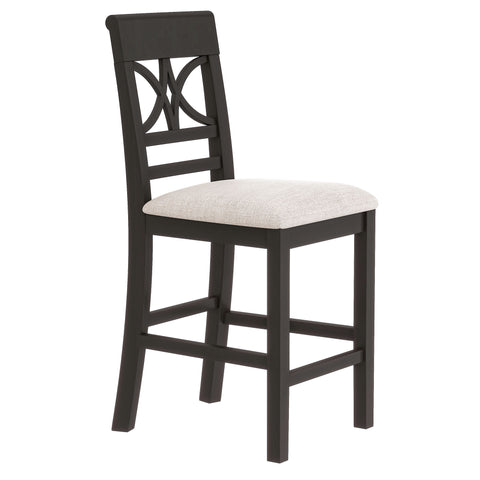 TOPMAX 6-Piece Rustic Counter Height Dining Table Set, Solid Rubberwood Espresso &amp; Beige Bench, 4 Chairs, Storage Shelf for Kitchen, Dining Room, Entryway, Seats 6