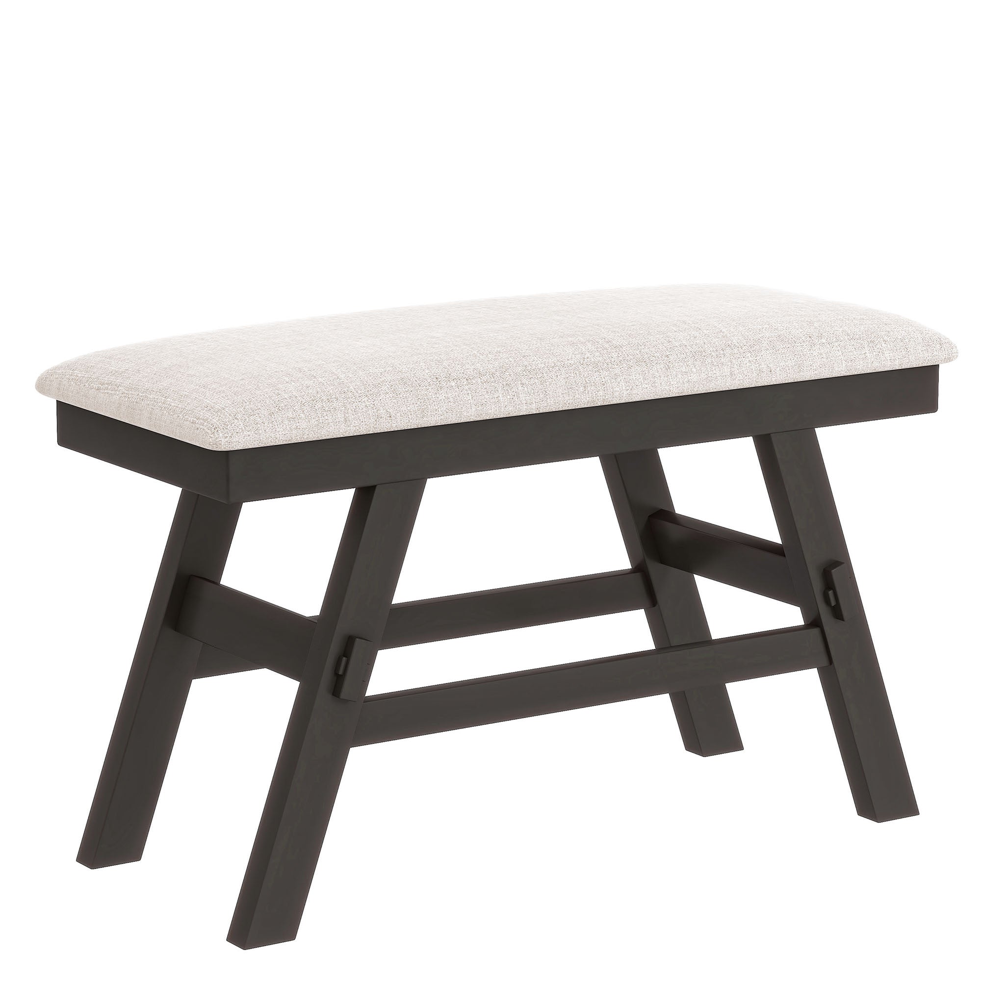 TOPMAX 6-Piece Rustic Counter Height Dining Table Set, Solid Rubberwood Espresso &amp; Beige Bench, 4 Chairs, Storage Shelf for Kitchen, Dining Room, Entryway, Seats 6