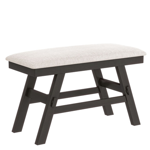 TOPMAX 6-Piece Rustic Counter Height Dining Table Set, Solid Rubberwood Espresso &amp; Beige Bench, 4 Chairs, Storage Shelf for Kitchen, Dining Room, Entryway, Seats 6