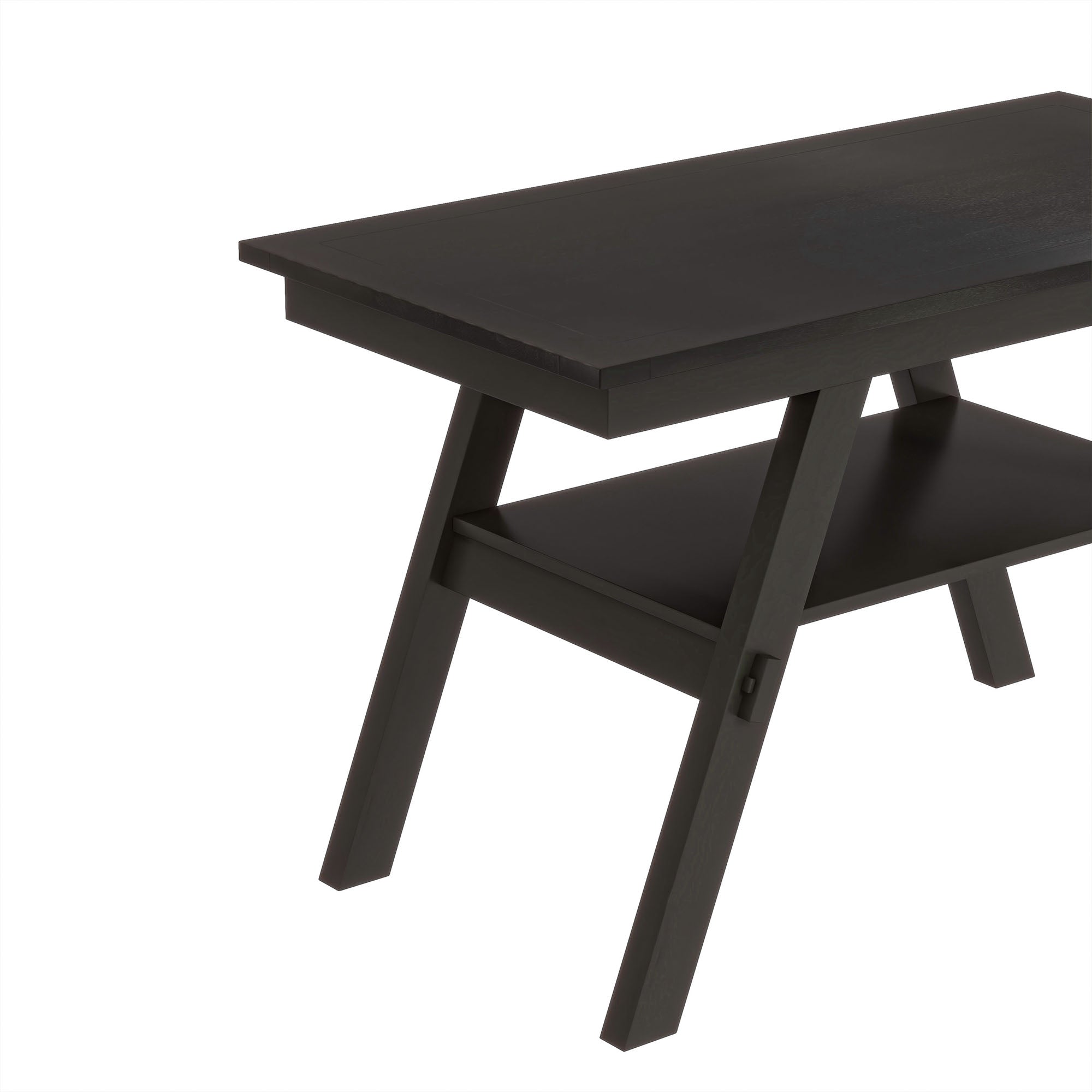 TOPMAX 6-Piece Rustic Counter Height Dining Table Set, Solid Rubberwood Espresso &amp; Beige Bench, 4 Chairs, Storage Shelf for Kitchen, Dining Room, Entryway, Seats 6