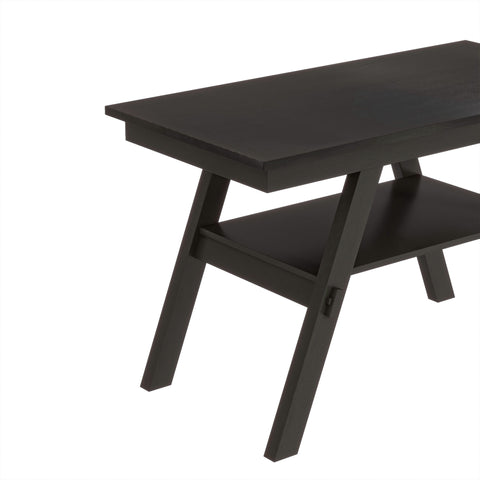 TOPMAX 6-Piece Rustic Counter Height Dining Table Set, Solid Rubberwood Espresso &amp; Beige Bench, 4 Chairs, Storage Shelf for Kitchen, Dining Room, Entryway, Seats 6