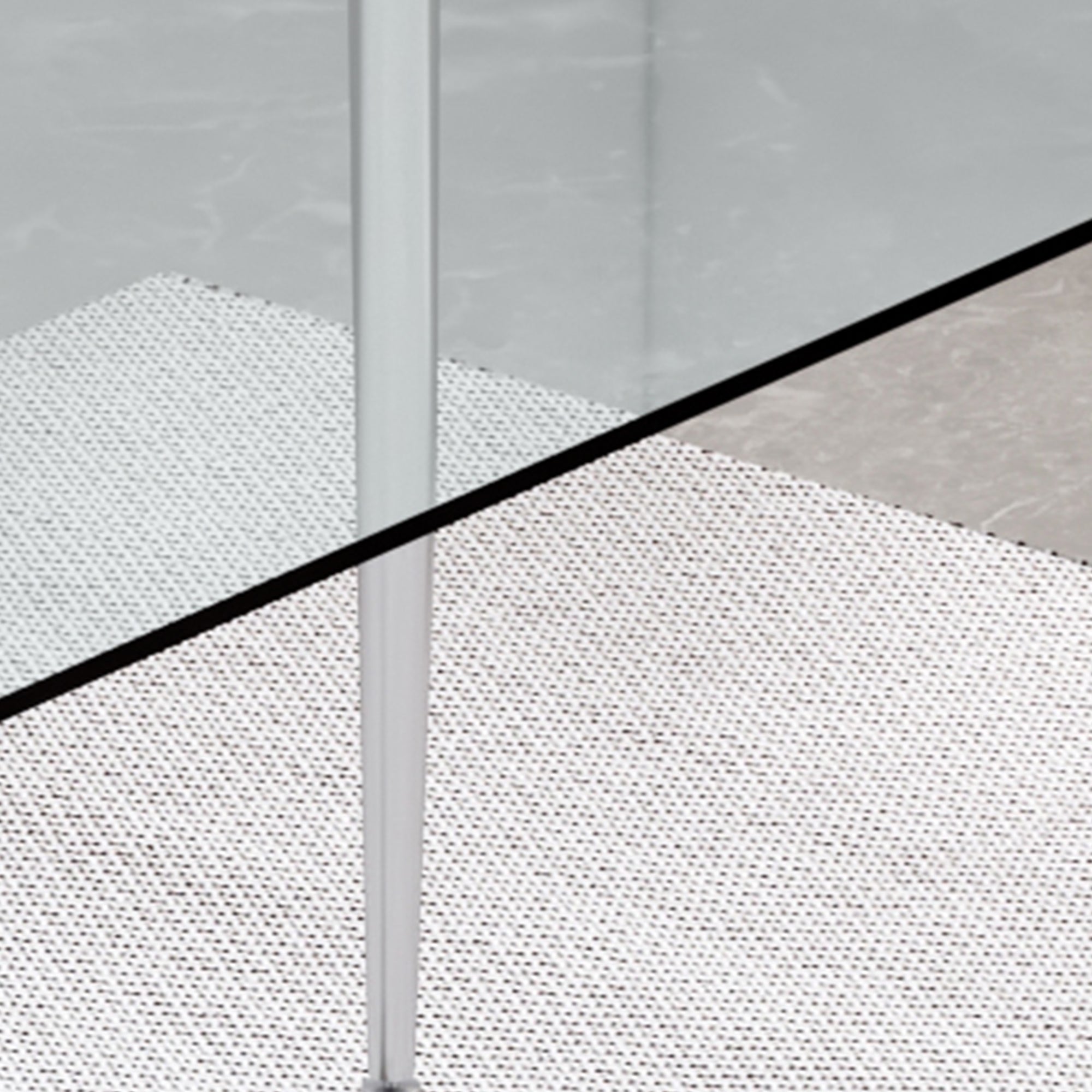 Modern 51" Glass Dining Table Set with 4 Grey PU Upholstered Chairs - Comfortable Sponge Filling, Stable Metal Legs, Easy Assembly for Dining Room & Kitchen