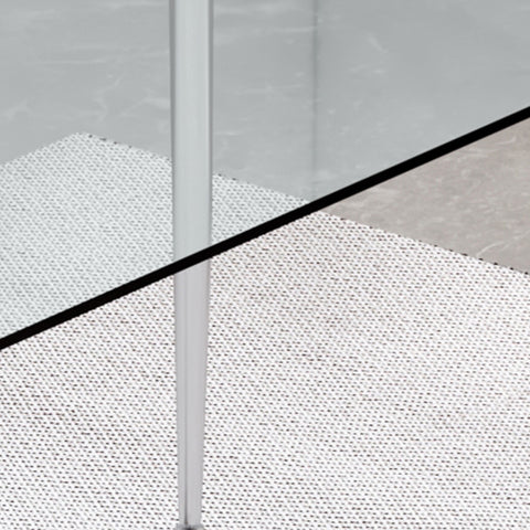 Modern 51" Glass Dining Table Set with 4 Grey PU Upholstered Chairs - Comfortable Sponge Filling, Stable Metal Legs, Easy Assembly for Dining Room & Kitchen