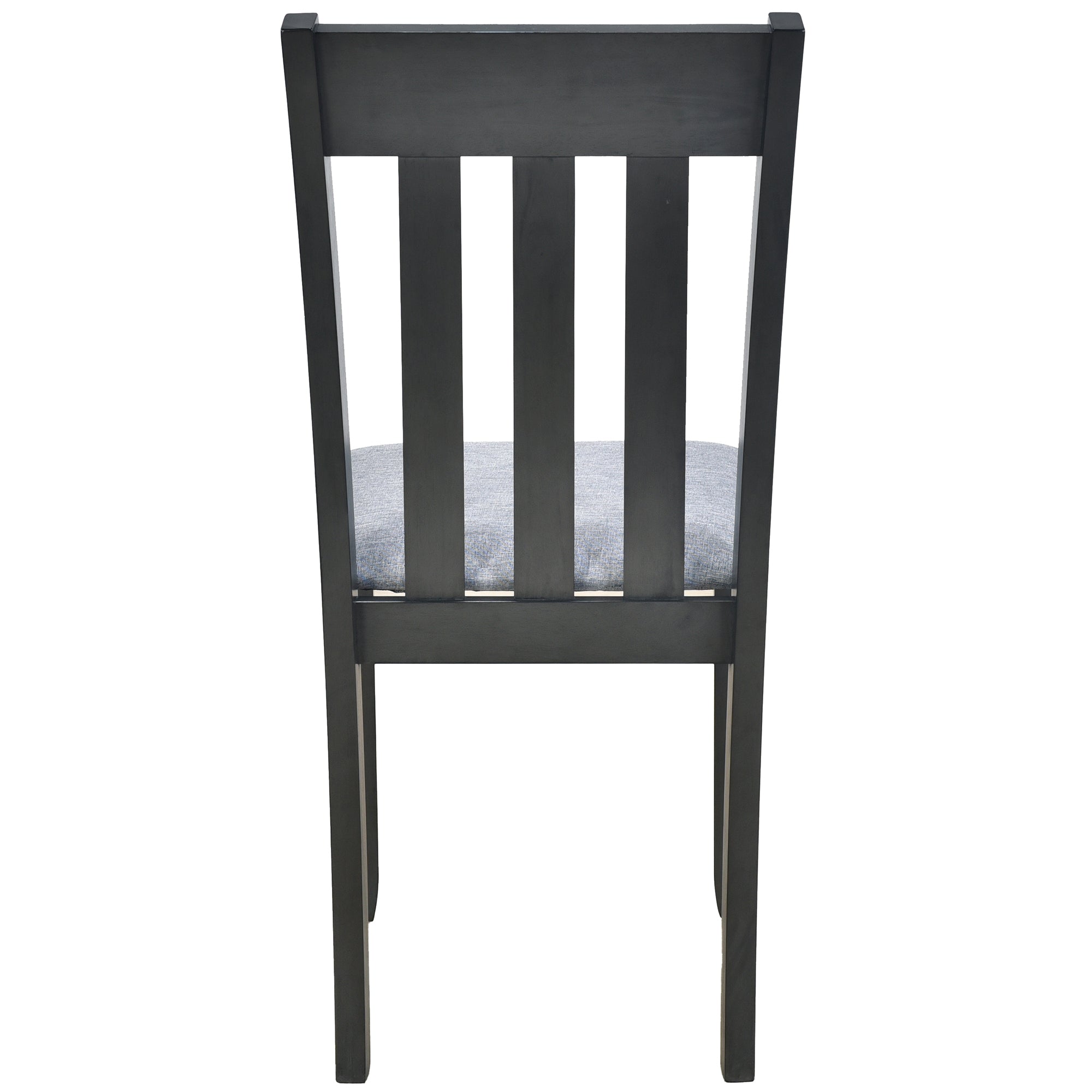 TREXM 5-Piece Extendable Round Wood Dining Table Set with 4 Chairs, Gray Modern Farmhouse Kitchen & Dining Room Furniture for 4, MDF & Rubber Wood, 41.4"-56.6"L