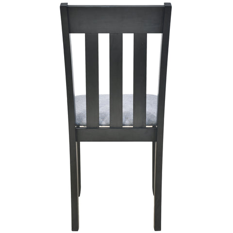 TREXM 5-Piece Extendable Round Wood Dining Table Set with 4 Chairs, Gray Modern Farmhouse Kitchen & Dining Room Furniture for 4, MDF & Rubber Wood, 41.4"-56.6"L