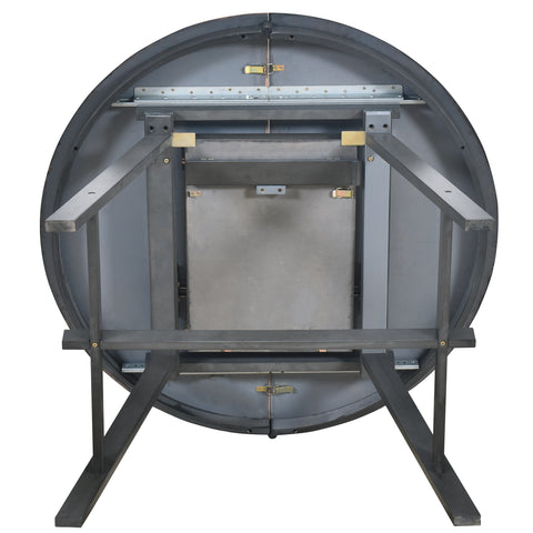 TREXM 5-Piece Extendable Round Wood Dining Table Set with 4 Chairs, Gray Modern Farmhouse Kitchen & Dining Room Furniture for 4, MDF & Rubber Wood, 41.4"-56.6"L