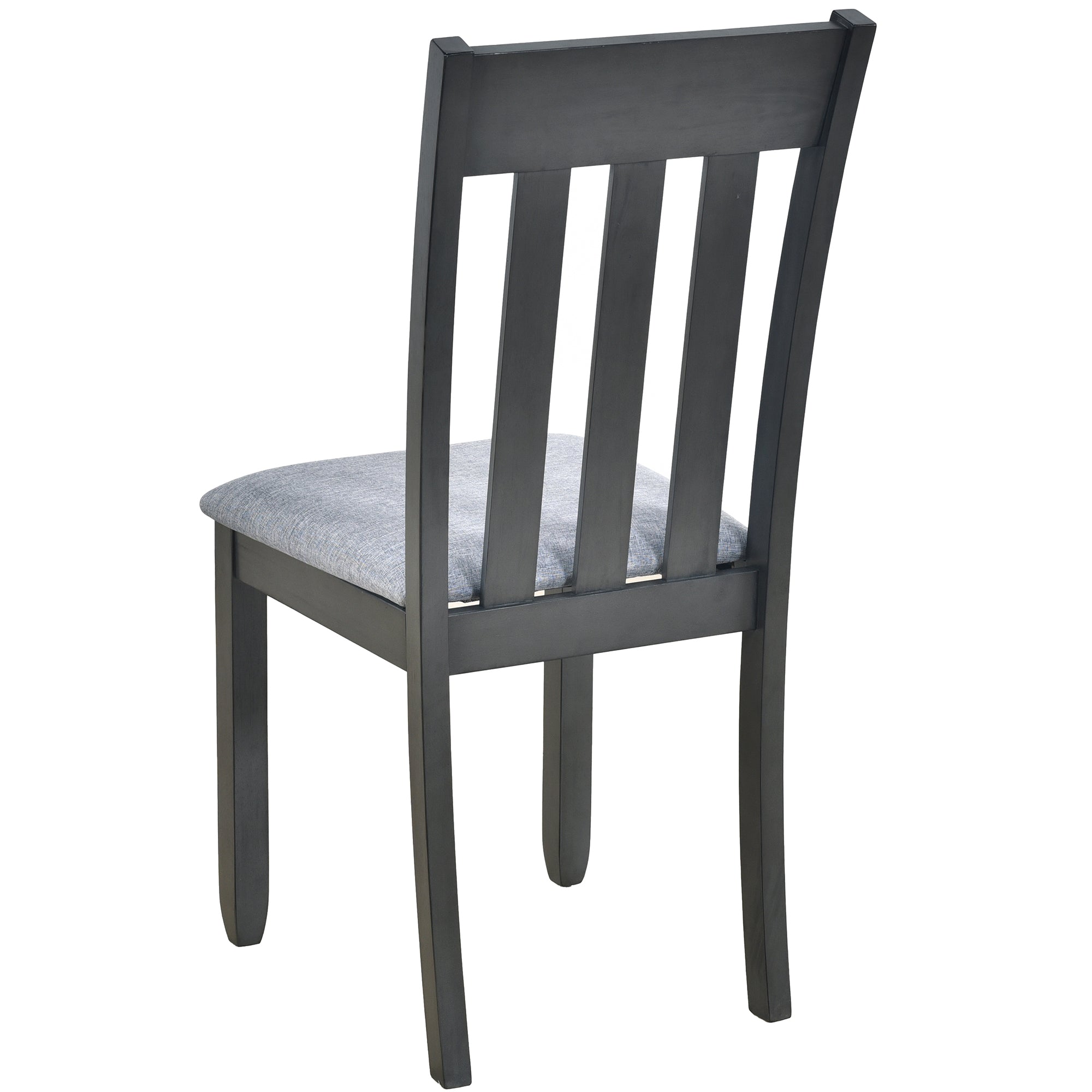 TREXM 5-Piece Extendable Round Wood Dining Table Set with 4 Chairs, Gray Modern Farmhouse Kitchen & Dining Room Furniture for 4, MDF & Rubber Wood, 41.4"-56.6"L