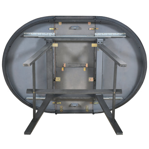 TREXM 5-Piece Extendable Round Wood Dining Table Set with 4 Chairs, Gray Modern Farmhouse Kitchen & Dining Room Furniture for 4, MDF & Rubber Wood, 41.4"-56.6"L