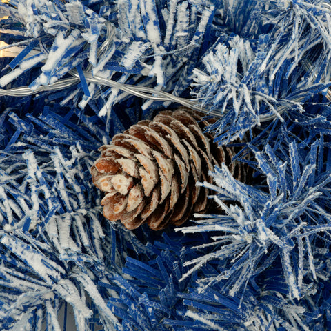 Pre-lit 4-Piece Artificial Christmas Tree Set with Garland &amp; Wreath | 840 PVC Tips, 305 Warm White LED Lights | Fire-Resistant Fir for Home &amp; Office Decor