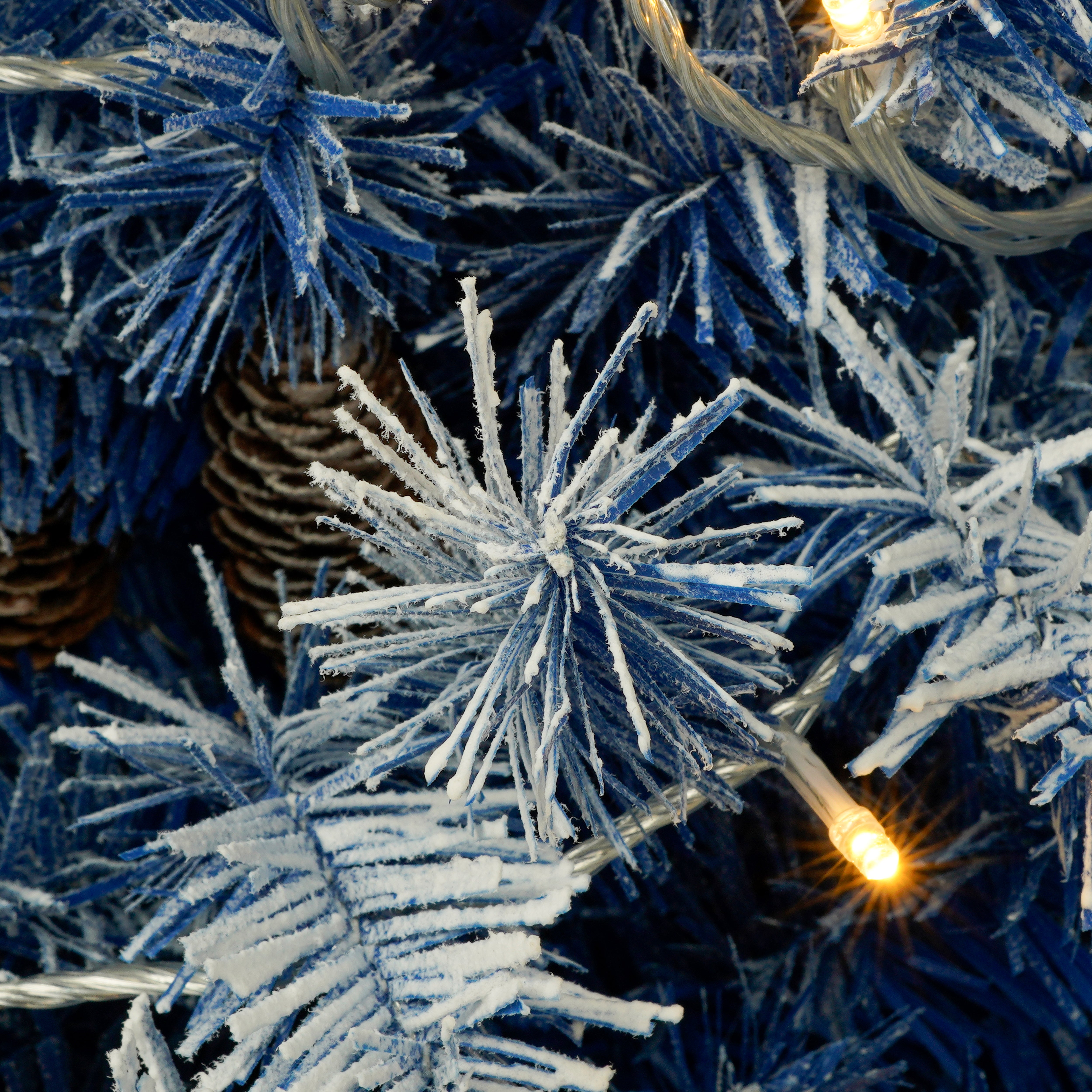 Pre-lit 4-Piece Artificial Christmas Tree Set with Garland &amp; Wreath | 840 PVC Tips, 305 Warm White LED Lights | Fire-Resistant Fir for Home &amp; Office Decor