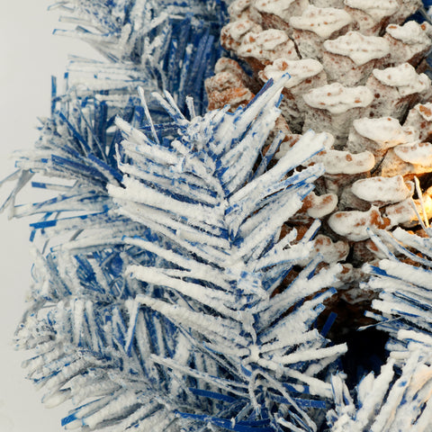 Pre-lit 4-Piece Artificial Christmas Tree Set with Garland &amp; Wreath | 840 PVC Tips, 305 Warm White LED Lights | Fire-Resistant Fir for Home &amp; Office Decor