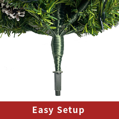 Pre-lit 4-Piece Artificial Christmas Tree Set with Garland &amp; Wreath, 9ft Tree, 340 Warm White LED Lights, Realistic PVC Branches for Indoor Home &amp; Office Holiday Decor