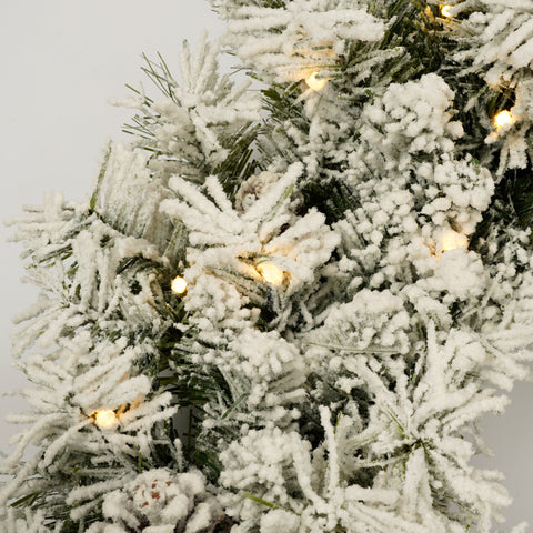 Pre-lit Artificial Christmas Tree 4-Piece Set: 6ft Tree, Garland, Wreath, 4ft Entrance Trees with 325 Warm White LED Lights. Realistic PVC, Indoor/Outdoor Festive Decor.