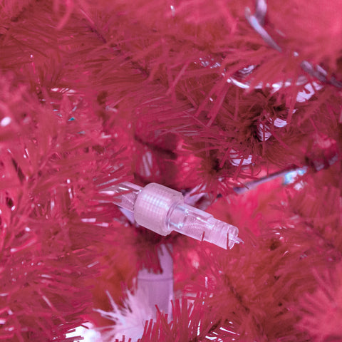 6FT Hinged Santa Hat Christmas Tree - 1250 Lush PVC Tips, 300 LED Lights, Fire-Resistant, Indoor Holiday Decor, Red/White