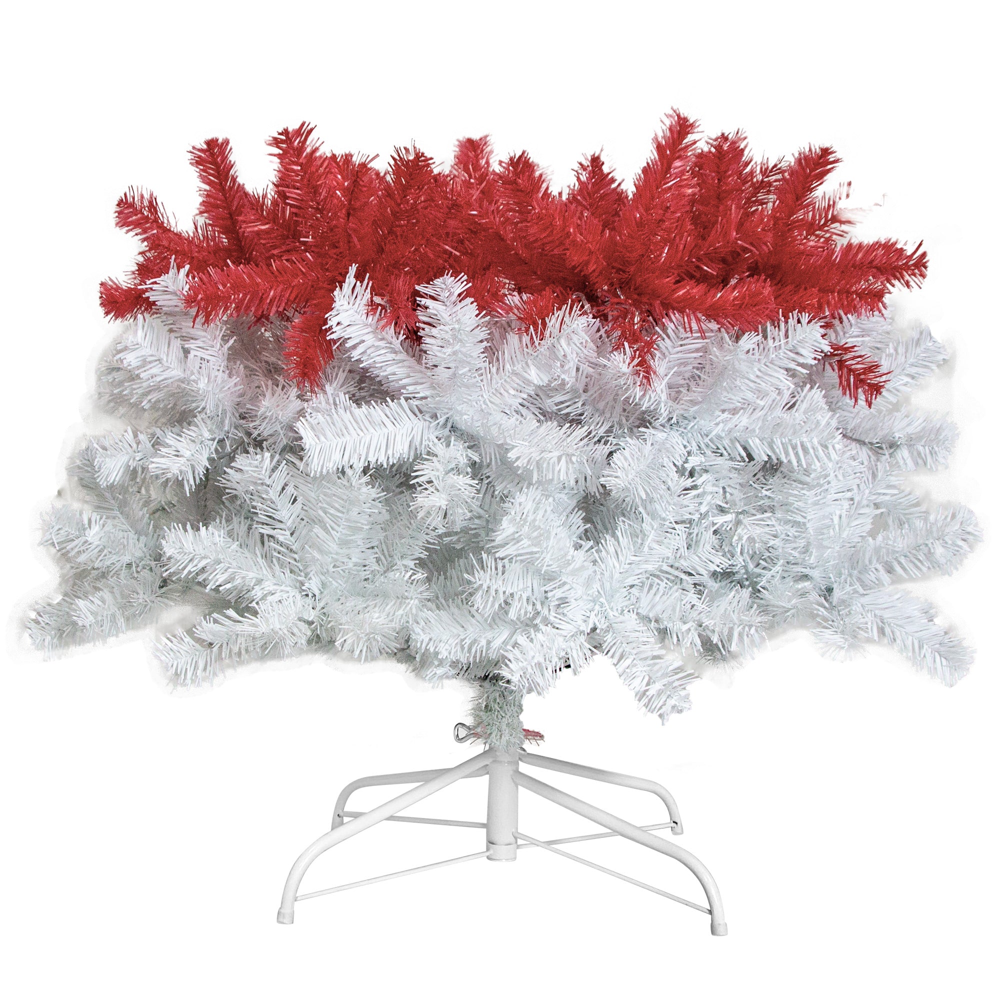 6FT Hinged Santa Hat Christmas Tree - 1250 Lush PVC Tips, 300 LED Lights, Fire-Resistant, Indoor Holiday Decor, Red/White