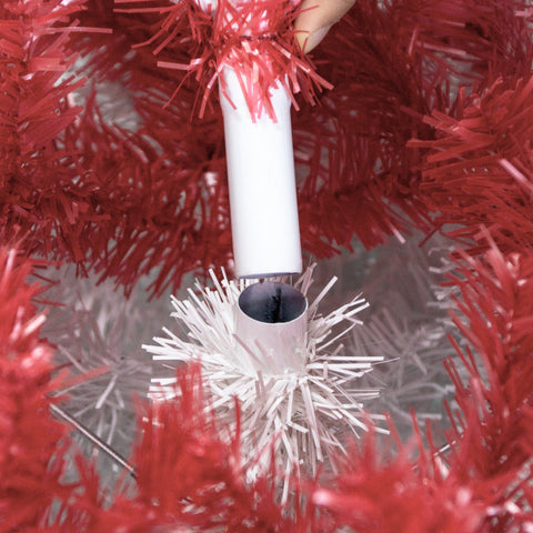 6FT Hinged Santa Hat Christmas Tree - 1250 Lush PVC Tips, 300 LED Lights, Fire-Resistant, Indoor Holiday Decor, Red/White