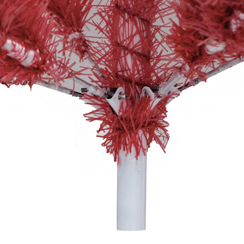 6FT Hinged Santa Hat Christmas Tree - 1250 Lush PVC Tips, 300 LED Lights, Fire-Resistant, Indoor Holiday Decor, Red/White