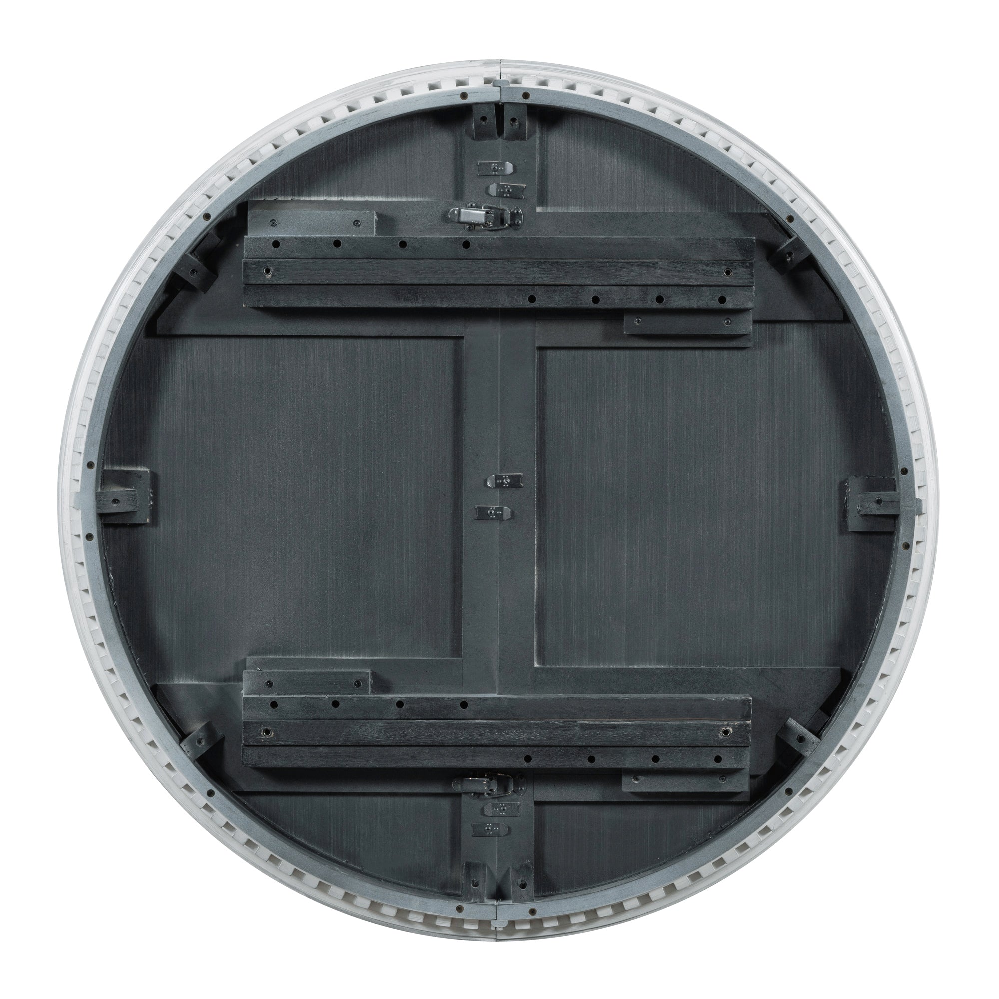 TREXM Extendable Round Dining Set for 4 | Retro 5-Piece Kitchen Table & Chairs | Antique Gray Oak Veneer MDF | 42"-58" Table | Farmhouse Style for Dining Room