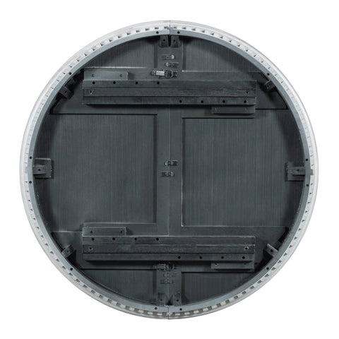 TREXM Extendable Round Dining Set for 4 | Retro 5-Piece Kitchen Table & Chairs | Antique Gray Oak Veneer MDF | 42"-58" Table | Farmhouse Style for Dining Room