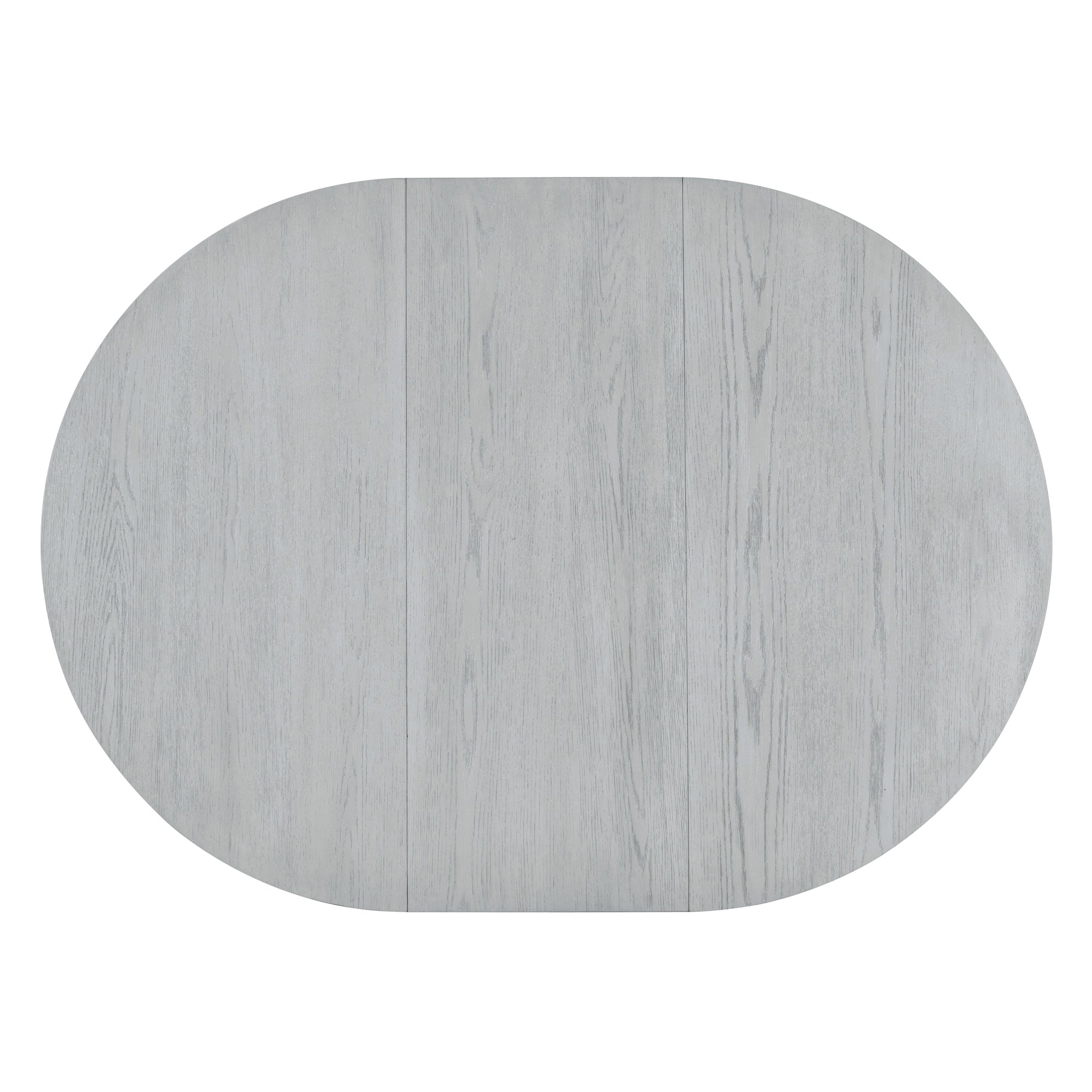 TREXM Extendable Round Dining Set for 4 | Retro 5-Piece Kitchen Table & Chairs | Antique Gray Oak Veneer MDF | 42"-58" Table | Farmhouse Style for Dining Room