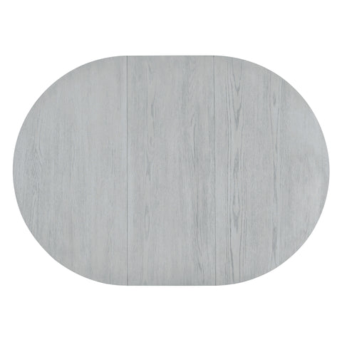 TREXM Extendable Round Dining Set for 4 | Retro 5-Piece Kitchen Table & Chairs | Antique Gray Oak Veneer MDF | 42"-58" Table | Farmhouse Style for Dining Room