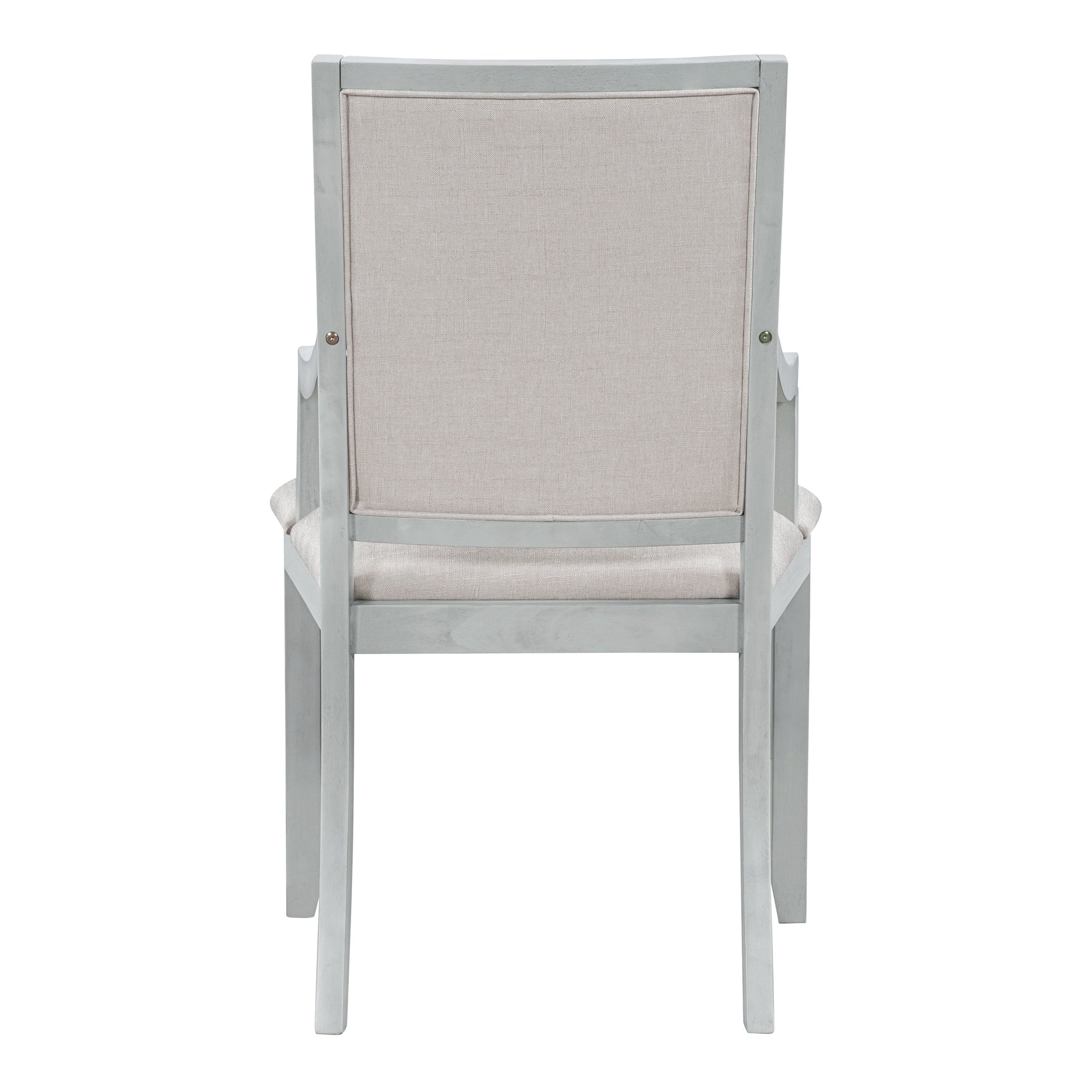 TREXM Extendable Round Dining Set for 4 | Retro 5-Piece Kitchen Table & Chairs | Antique Gray Oak Veneer MDF | 42"-58" Table | Farmhouse Style for Dining Room