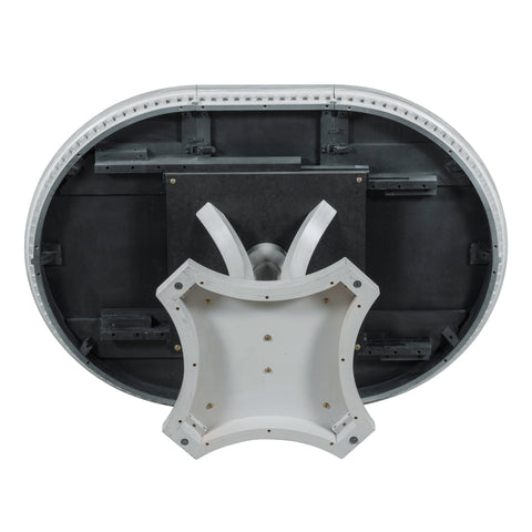 TREXM Extendable Round Dining Set for 4 | Retro 5-Piece Kitchen Table & Chairs | Antique Gray Oak Veneer MDF | 42"-58" Table | Farmhouse Style for Dining Room