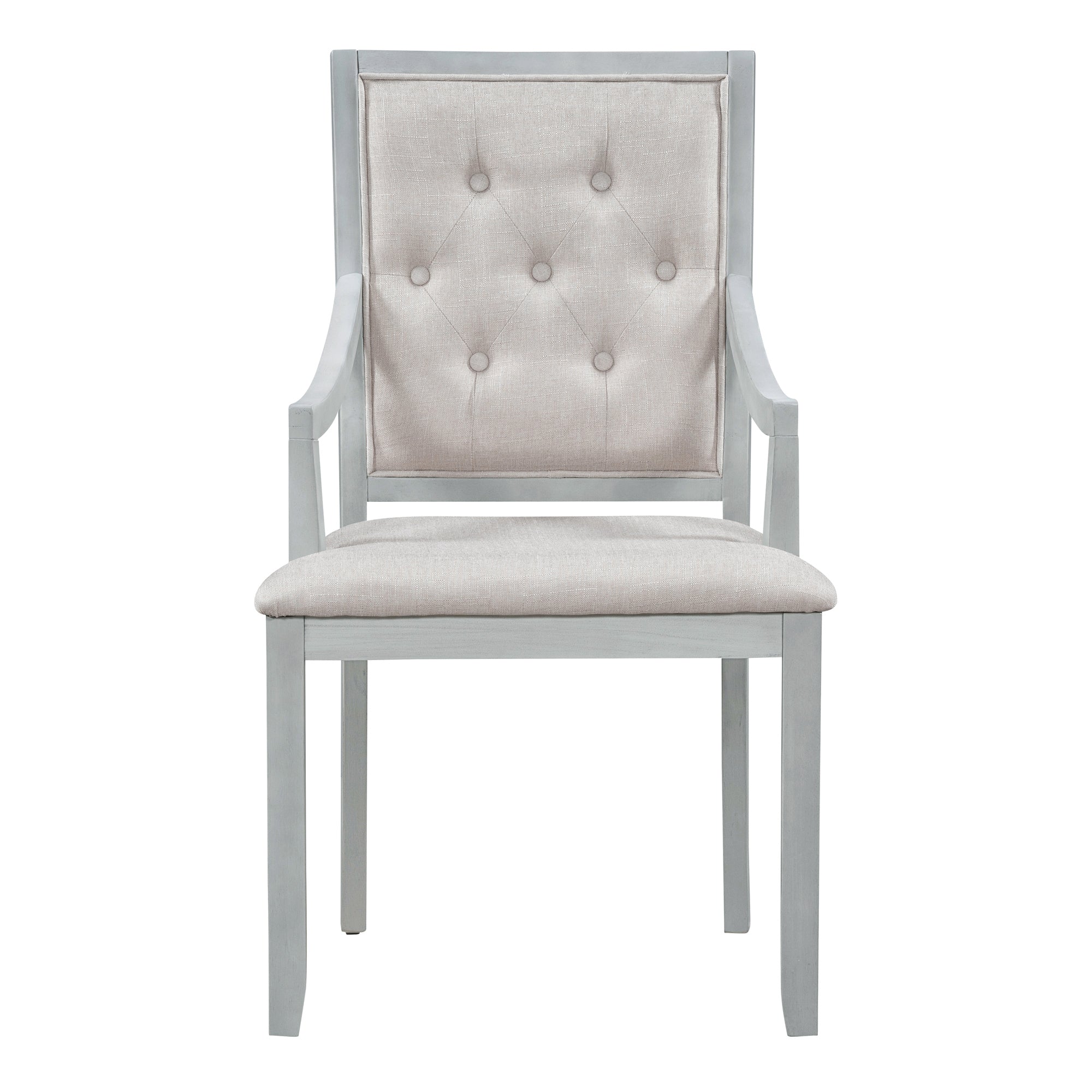 TREXM Extendable Round Dining Set for 4 | Retro 5-Piece Kitchen Table & Chairs | Antique Gray Oak Veneer MDF | 42"-58" Table | Farmhouse Style for Dining Room