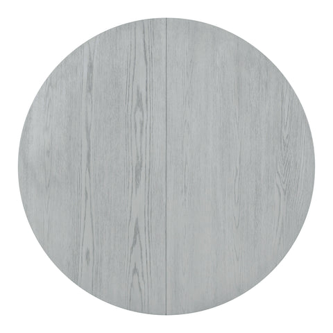 TREXM Extendable Round Dining Set for 4 | Retro 5-Piece Kitchen Table & Chairs | Antique Gray Oak Veneer MDF | 42"-58" Table | Farmhouse Style for Dining Room