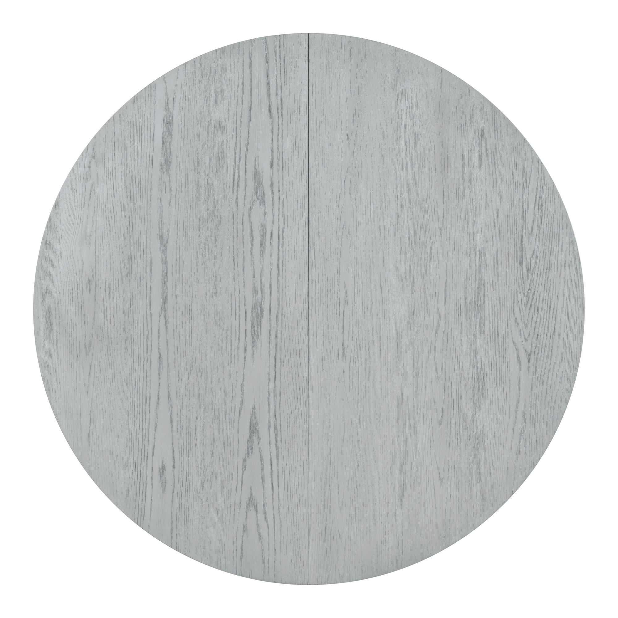 TREXM Extendable Round Dining Set for 4 | Retro 5-Piece Kitchen Table & Chairs | Antique Gray Oak Veneer MDF | 42"-58" Table | Farmhouse Style for Dining Room