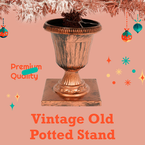 GO 4-Piece Artificial Christmas Tree Set: Brown PVC Frosted Needles with Warm LED Lights, Pine Cones, Berries - Perfect for Door &amp; Fireplace Decor