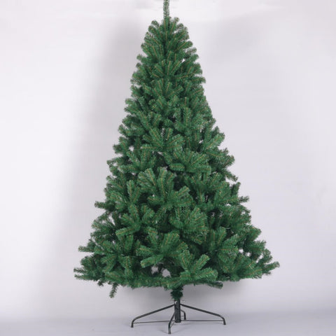 8ft Full Natural Spruce Artificial Christmas Tree - Unlit Green PVC Fir with 1680 Fluffy Tips &amp; Sturdy Foldable Metal Stand - Perfect for Home Holiday Decor