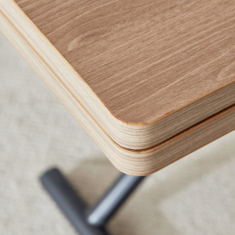 Modern Minimalist Lift-Top Coffee Table & 4 Upholstered Dining Chairs Set, Wood Grain Craft Sticker Desktop, Black Metal Legs, Adjustable Height Dining/Office/Dressing Table, Space-Saving Design, Natural Wood Wash