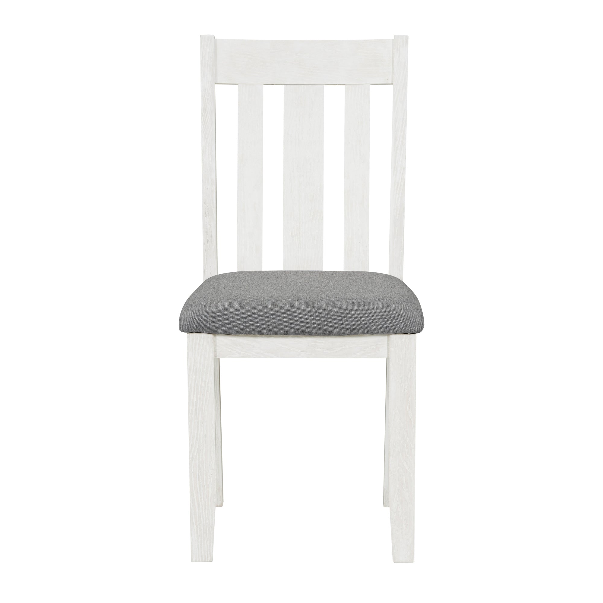 TREXM Retro 7-Piece Extendable Dining Table Set with 6 Upholstered Chairs, Antique Brown Oak Veneer & White Legs, Solid Rubberwood & Pine Construction for Dining Room & Gatherings