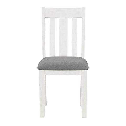 TREXM Retro 7-Piece Extendable Dining Table Set with 6 Upholstered Chairs, Antique Brown Oak Veneer & White Legs, Solid Rubberwood & Pine Construction for Dining Room & Gatherings