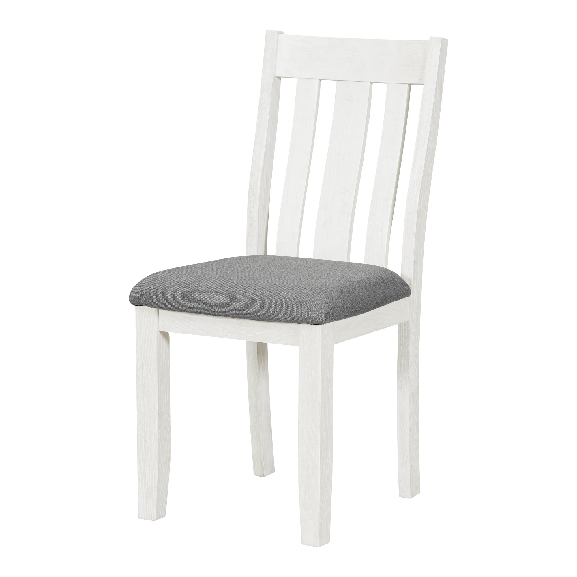 TREXM Retro 7-Piece Extendable Dining Table Set with 6 Upholstered Chairs, Antique Brown Oak Veneer & White Legs, Solid Rubberwood & Pine Construction for Dining Room & Gatherings