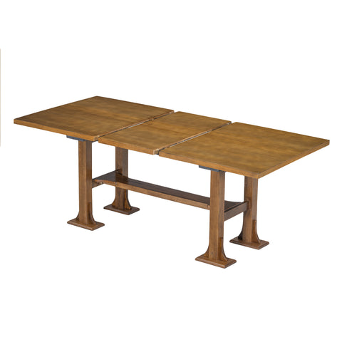 TOPMAX Farmhouse 76" Extendable Dining Table Set for 6: Dark Brown Solid Wood Trestle Kitchen Table w/ 18" Removable Leaf, Upholstered Chairs & Bench for Dining Room