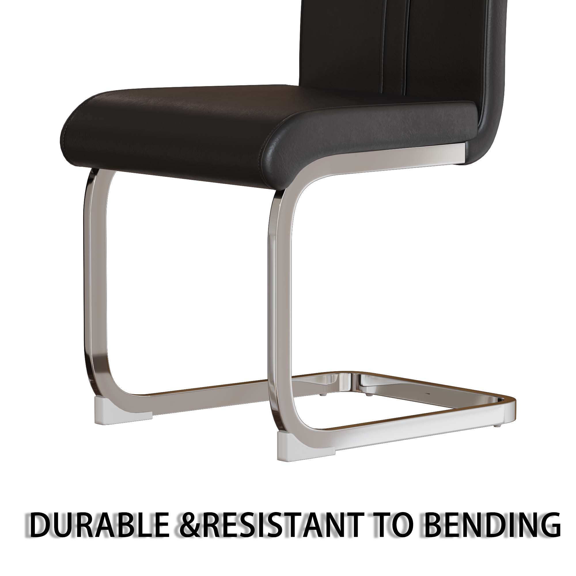 63" Cream Modern MDF Dining Table Set for 6: PU Leather Armless Chairs with Silver Metal Legs, Stain-Resistant Tabletop, Perfect for Home Kitchen & Dining Room Gatherings