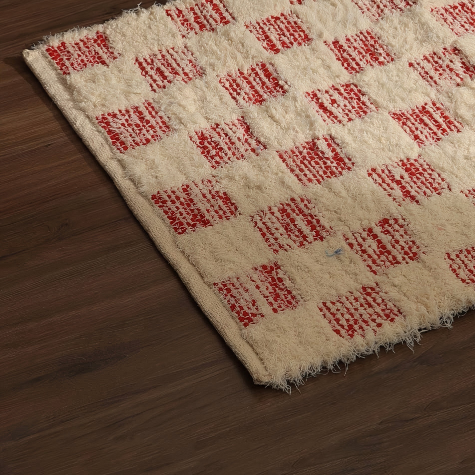 Camelot 36x24" Red Scatter Rug - Soft Cotton Blend Accent Rug for Living Room, Bedroom, Entryway. Textured Comfort, Fringed Edges, Rustic Elegance. Durable, Easy Care Home Décor from India.