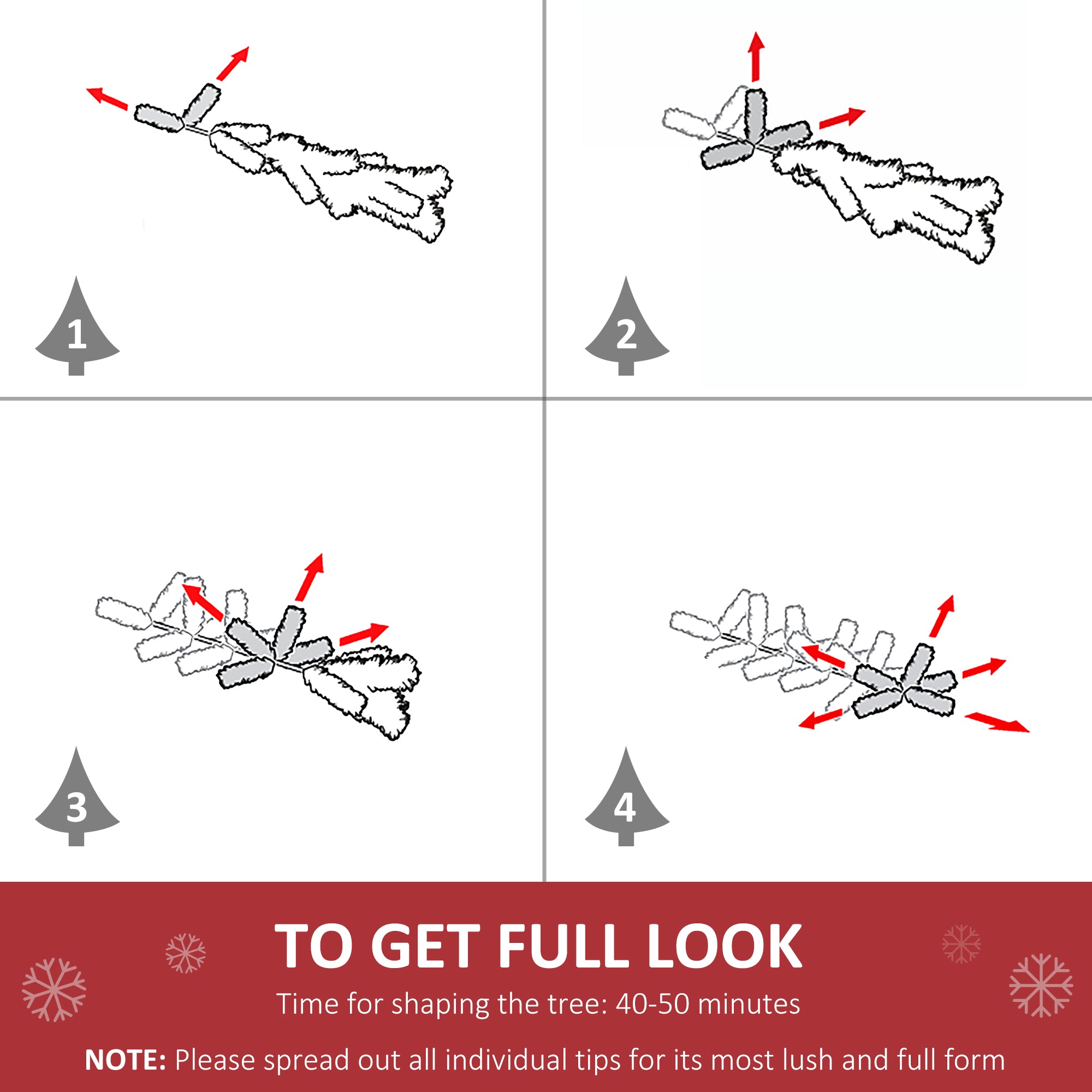 HOMCOM 6ft Slim Fir Artificial Christmas Tree - Realistic Green Fir, 583 Tips, Flame Retardant, Easy Assembly, Space-Saving Design for Home &amp; Living Room Decor