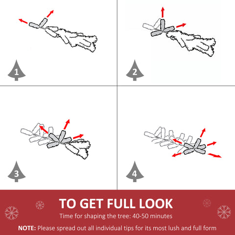HOMCOM 6ft Slim Fir Artificial Christmas Tree - Realistic Green Fir, 583 Tips, Flame Retardant, Easy Assembly, Space-Saving Design for Home &amp; Living Room Decor