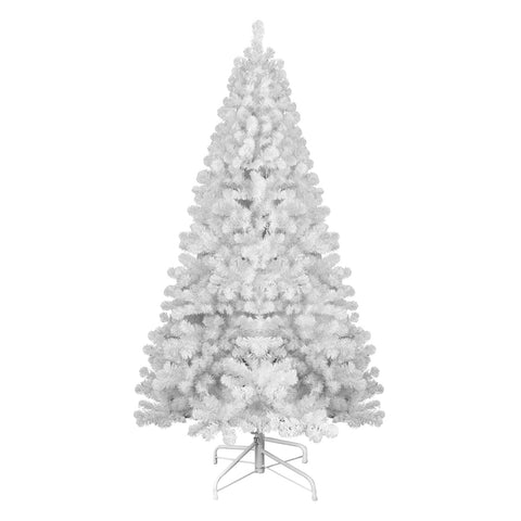 9ft White Memory Wire Christmas Tree - Easy Assembly Hinged PVC Tree with 1910 Dense Tips for Indoor Holiday Decor, Modern Wintery Feel