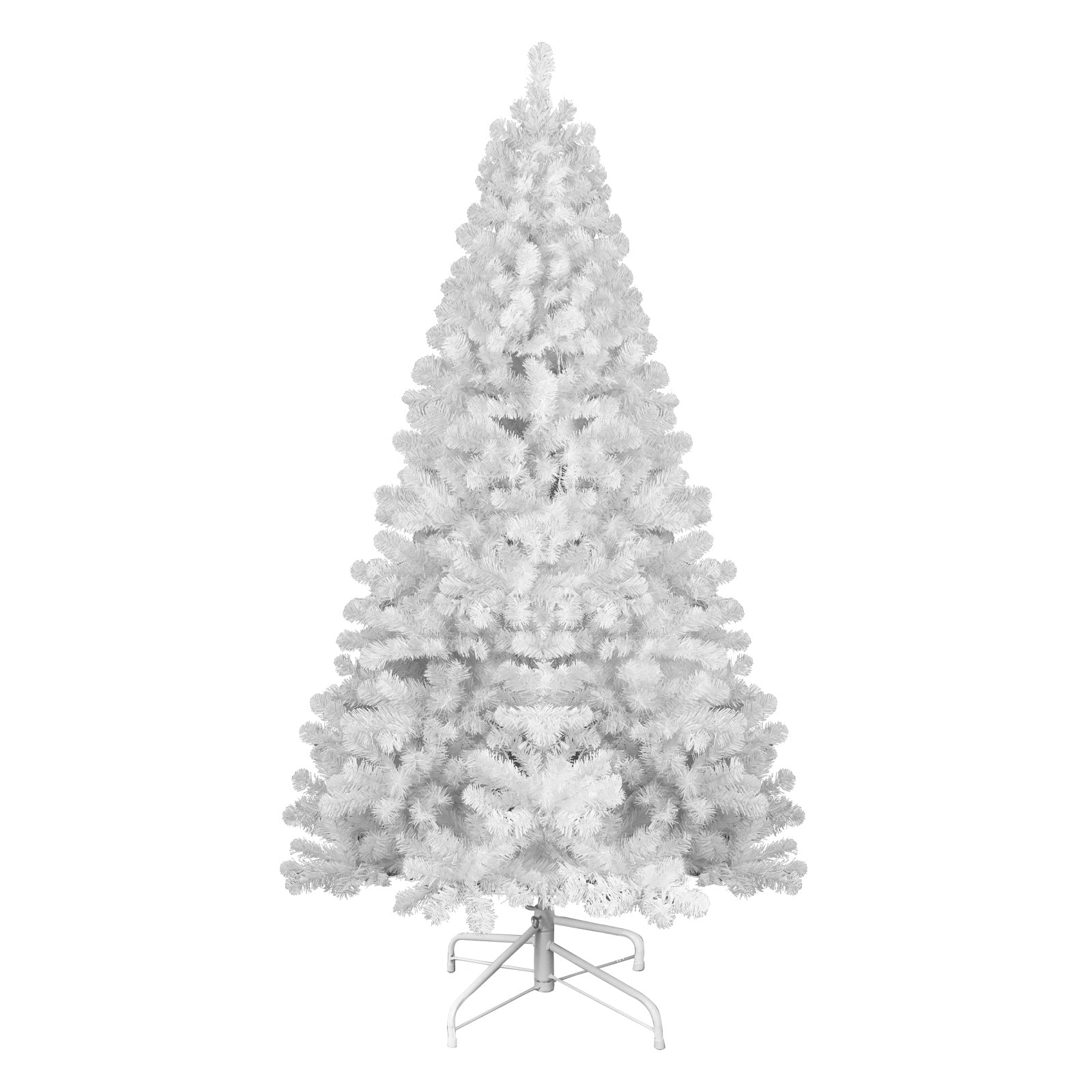 8ft White Memory Wire Christmas Tree: Hinged PVC Artificial Holiday Xmas Tree with 1430 Tips for Easy Indoor Decor Setup