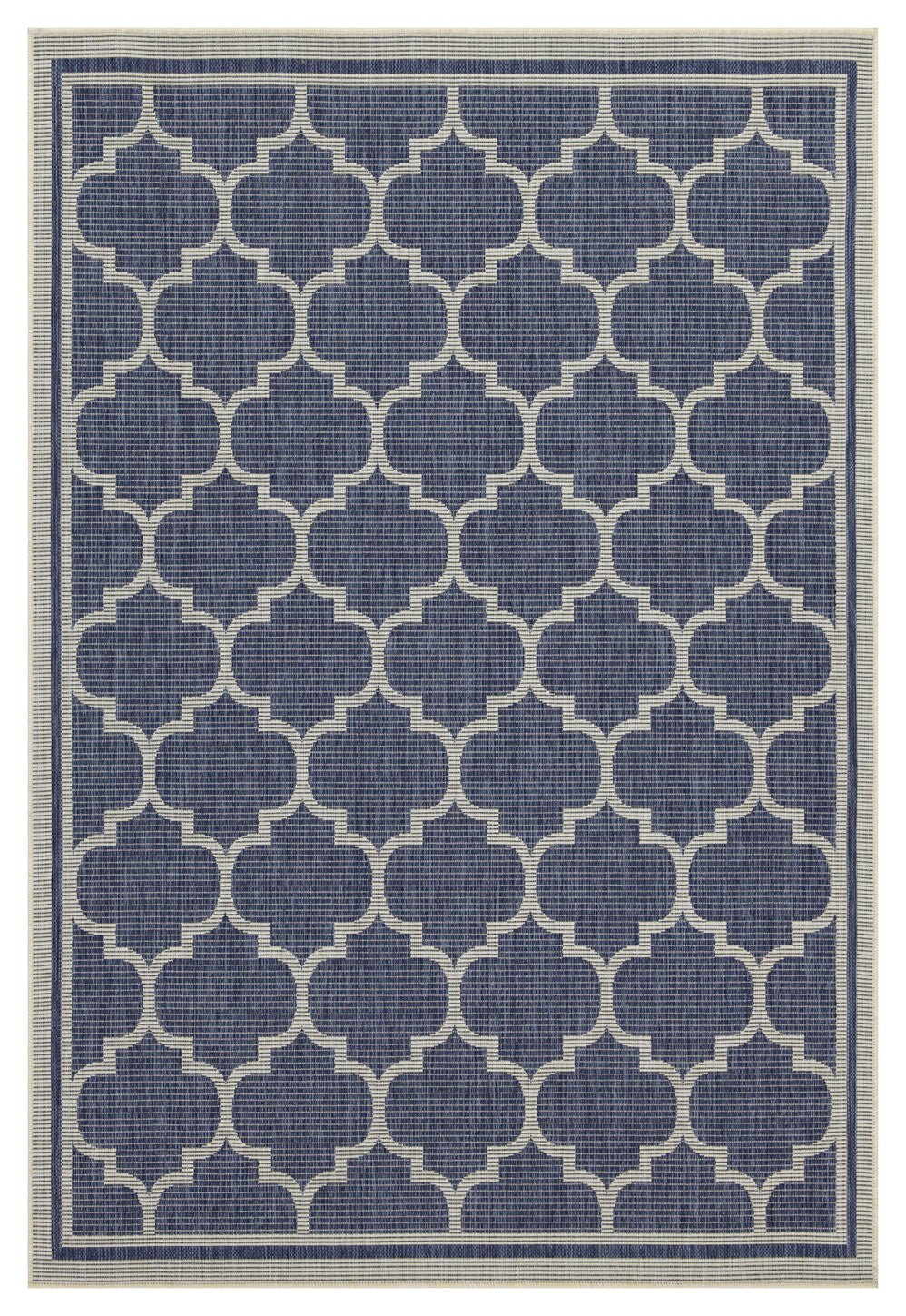 Sunshine Collection 7'10" x 10'3" Blue Indoor/Outdoor Area Rug - Durable Polypropylene Trellis Pattern, Stain Resistant, Easy Clean Patio Deck Living Room