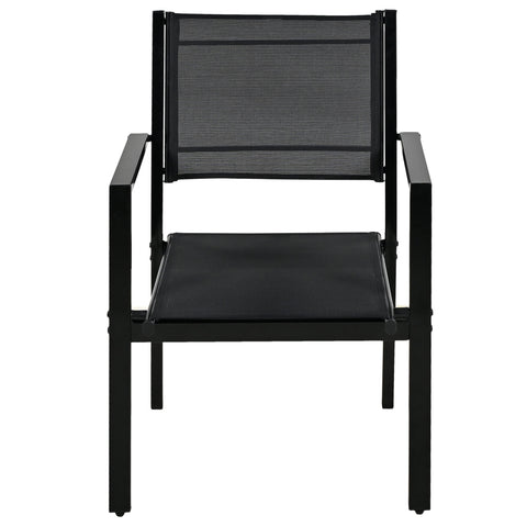 U-Style 6-Seater Outdoor Dining Set: Durable Steel Patio Furniture, Modern Black Balcony & Backyard Table & Chairs, 58.3" W, Easy Assembly, Residential Use